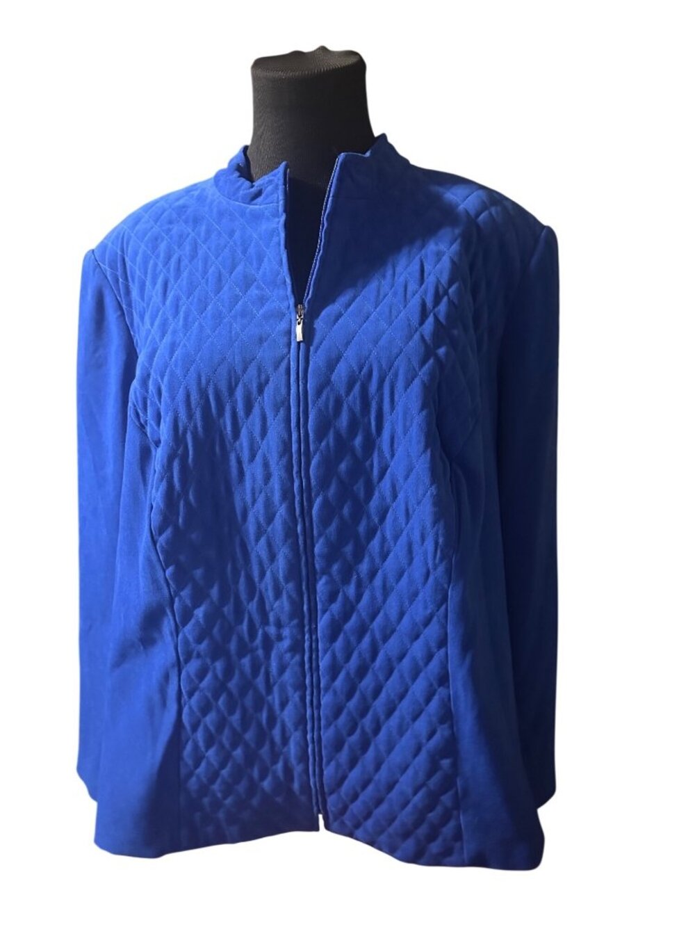 JM Collection by Jennifer Moore blue quilted zip jacket size 18W